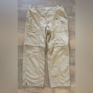 Royal Robbin’s women’s size (12 short) khaki cargo convertible adjustable pants
